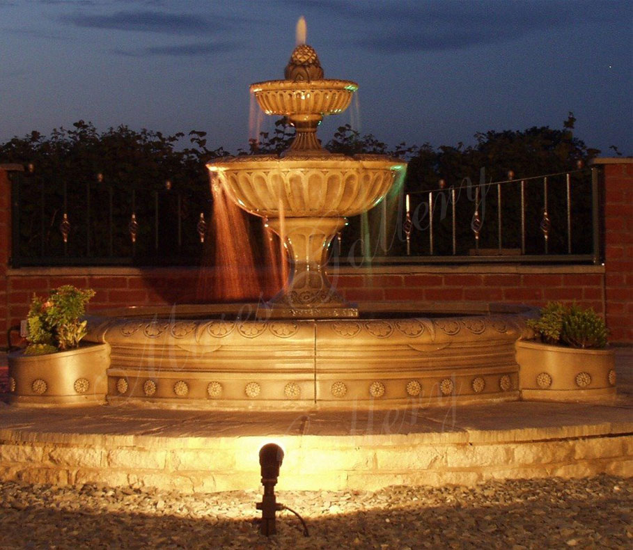 2 tier Antique granite fountain design