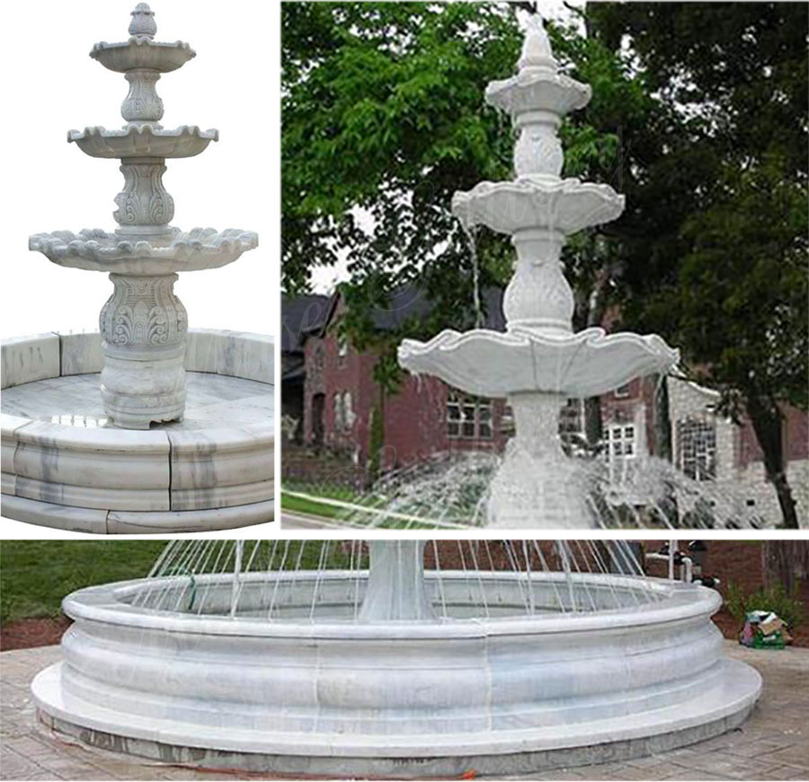 Outdoor Modern 3 Tiers Water Fountain