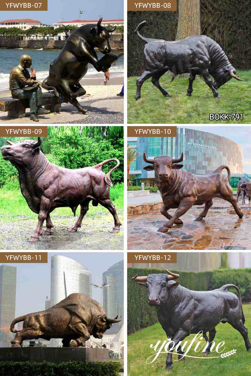 Famous Outdoor Casting Bronze Bull Statue Wall Street Replica for Sale BOKK-660