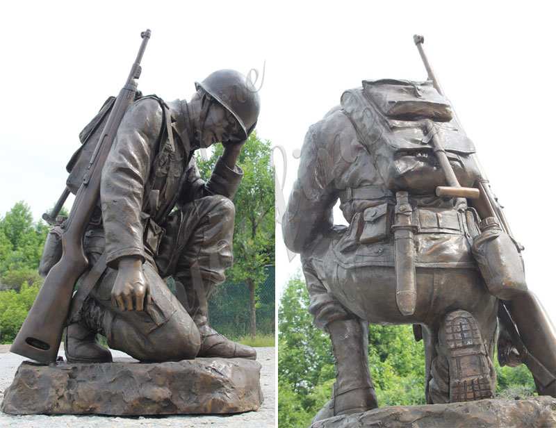 Bronze Kneeling Soldier Statue