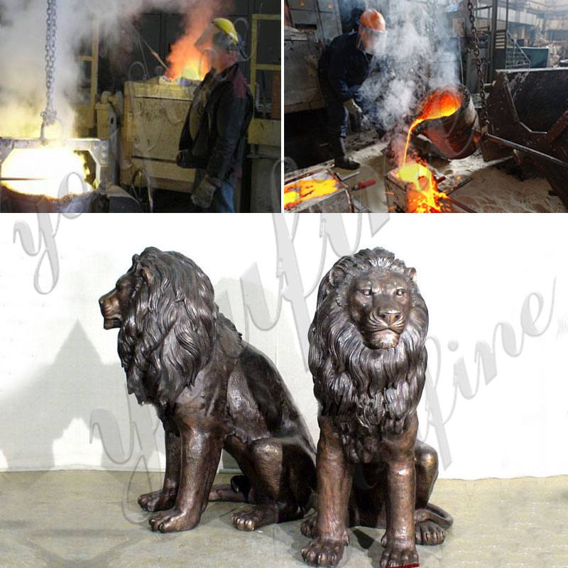 Large Bronze Lion Statue for Garden Decoration Supplier BOKK-491