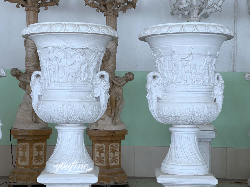 Marble flowerpot-YouFine Sculptuure