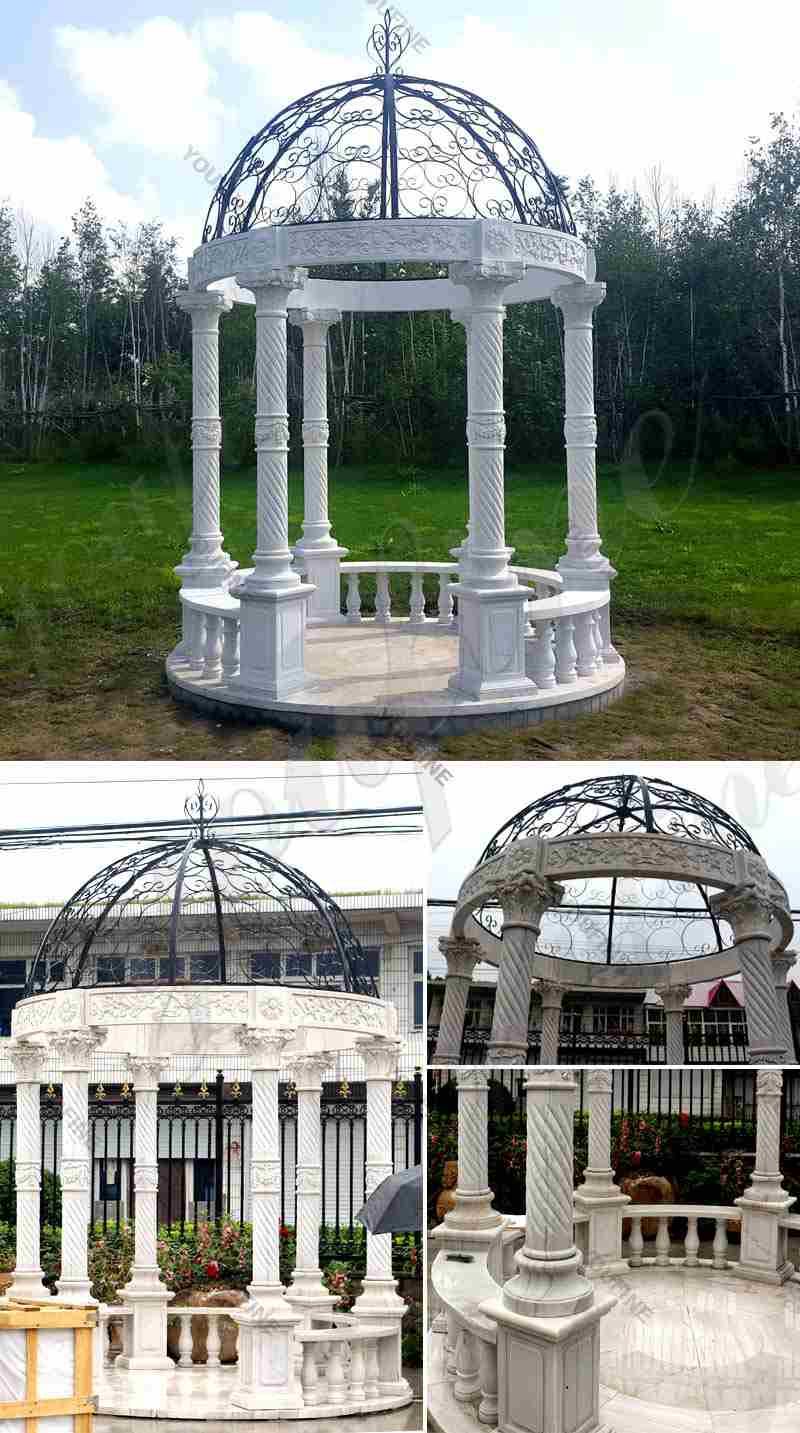 Popular Outdoor Garden Decoration White Marble Gazebo Supplier - 副本