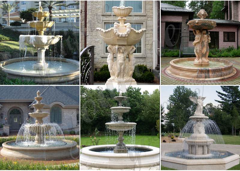 Three Tiered Marble Water Lotus Fountain for Backyard Decor Sale