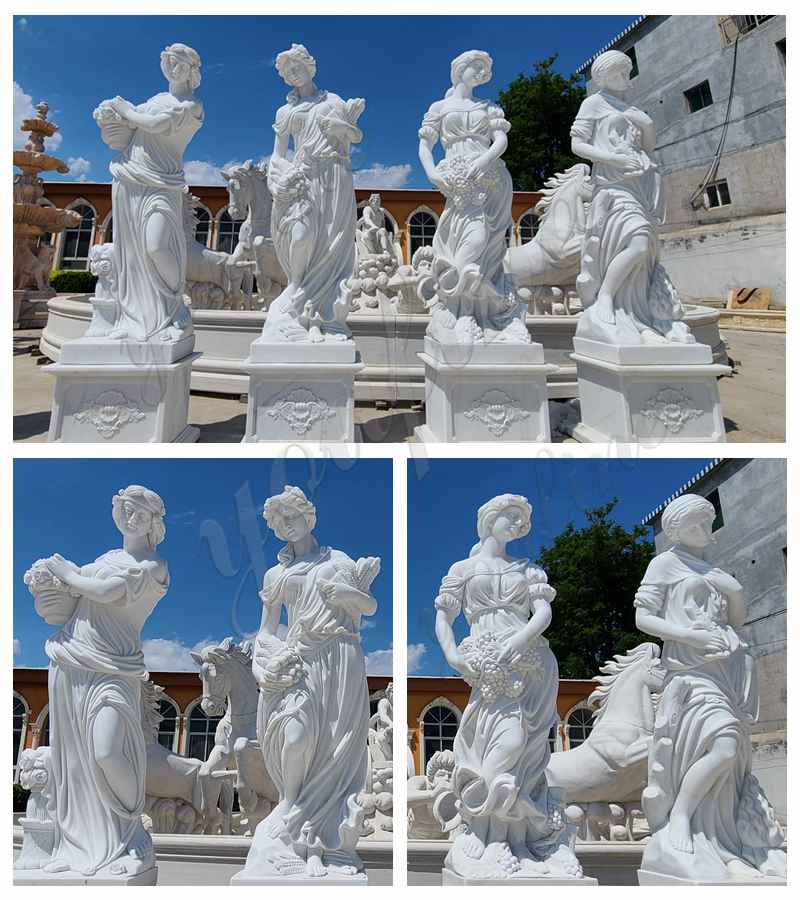 White Marble Four Seasons Statues detail