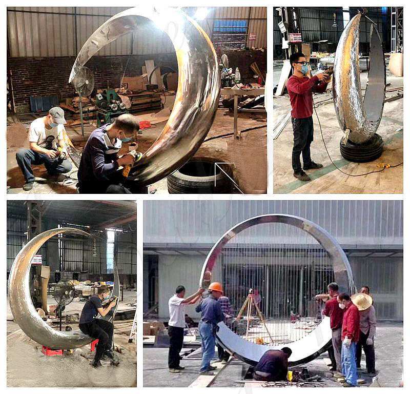 metal ring sculpture manufacturing