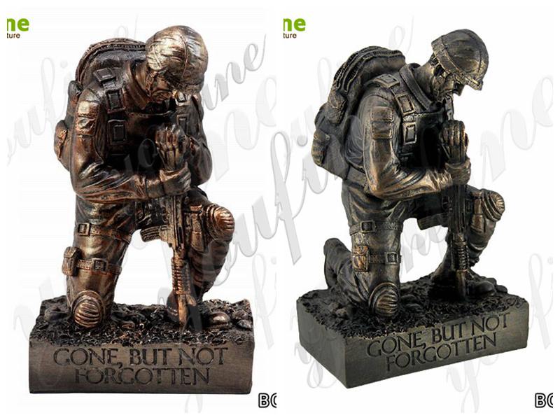 Life Size Bronze Kneeling Soldier Sculpture