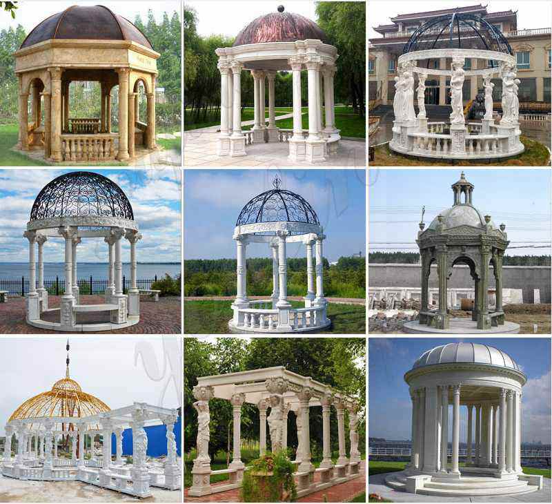 Customized White Marble Gazebo for Wedding Decoration Supplier MOKK-618