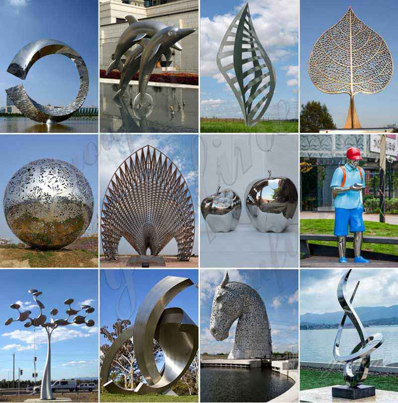 stainless steel garden sculpture