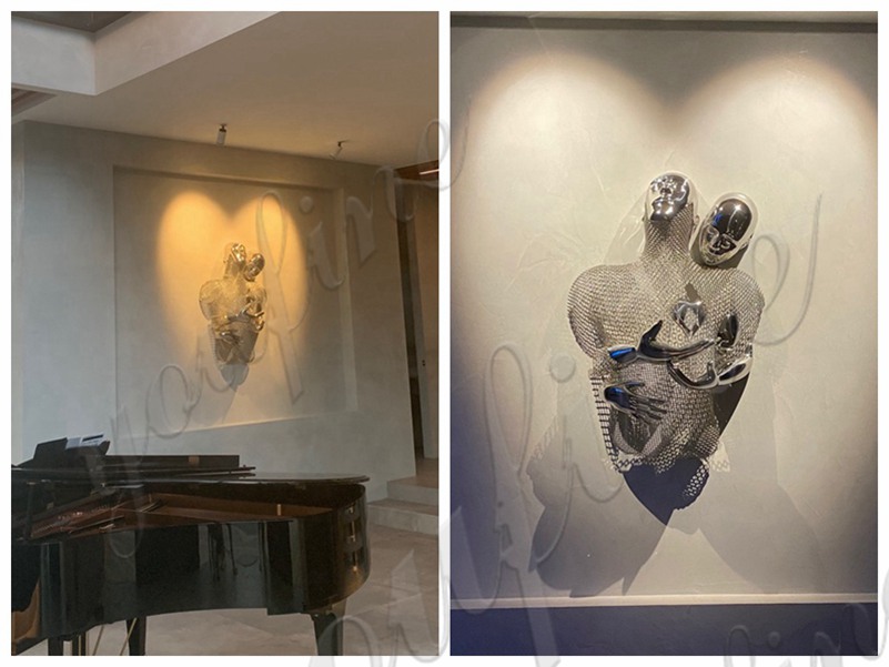 Stainless steel wall decorative sculpture