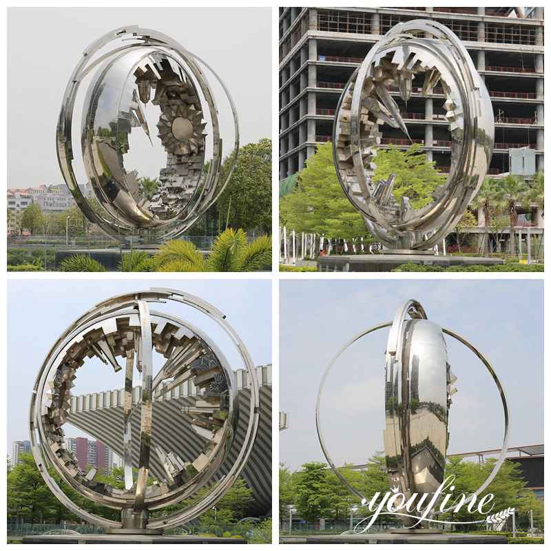 Large Outdoor Modern Metal Globe Sculpture for Park