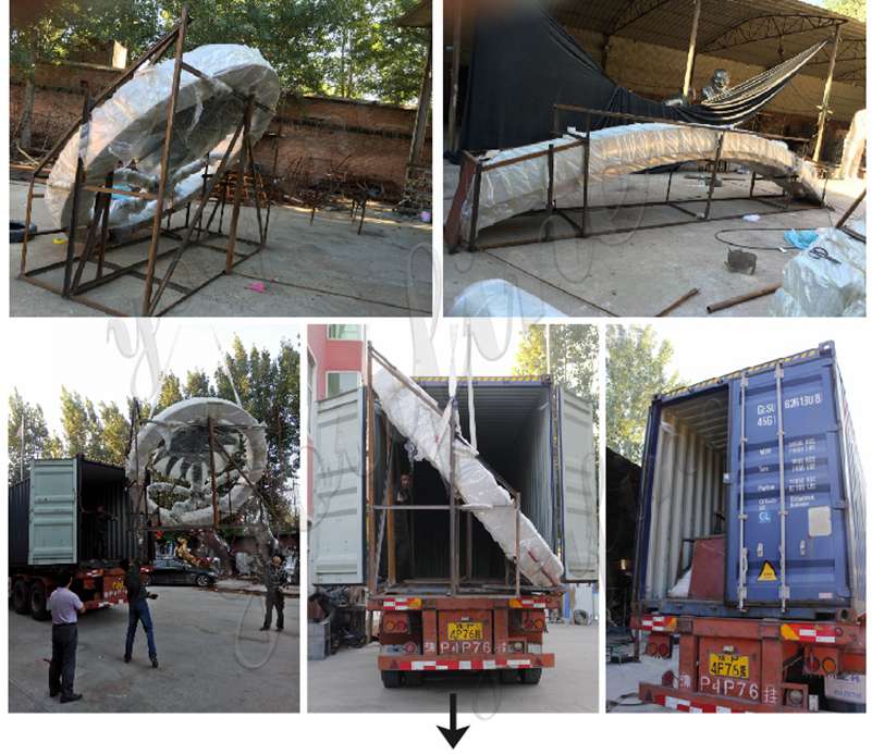 packing of large metal sculptures for sale