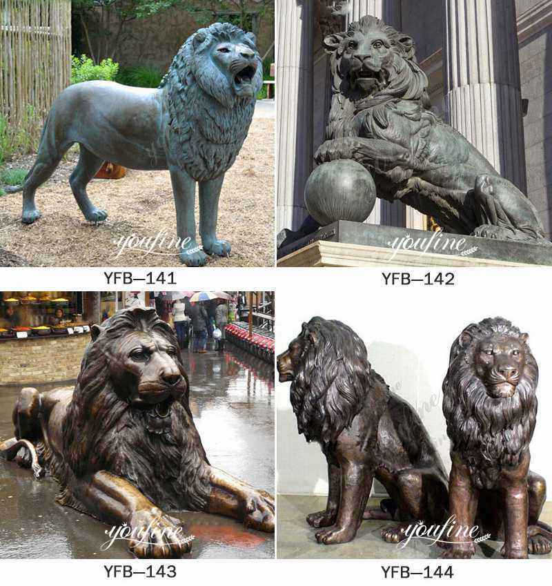 Large Antique Bronze Lion Statue Front Porch More Designs