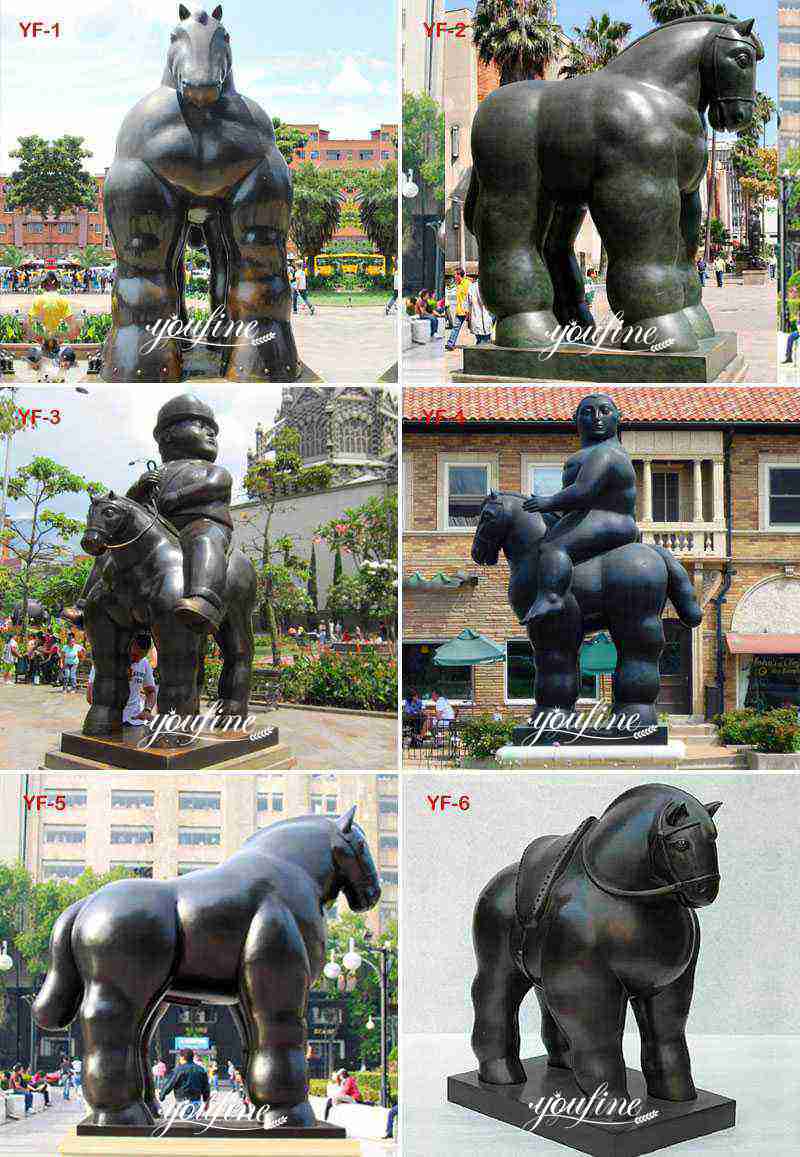 Famous Bronze Bernando Botero Man on Horse Sculpture for Sale