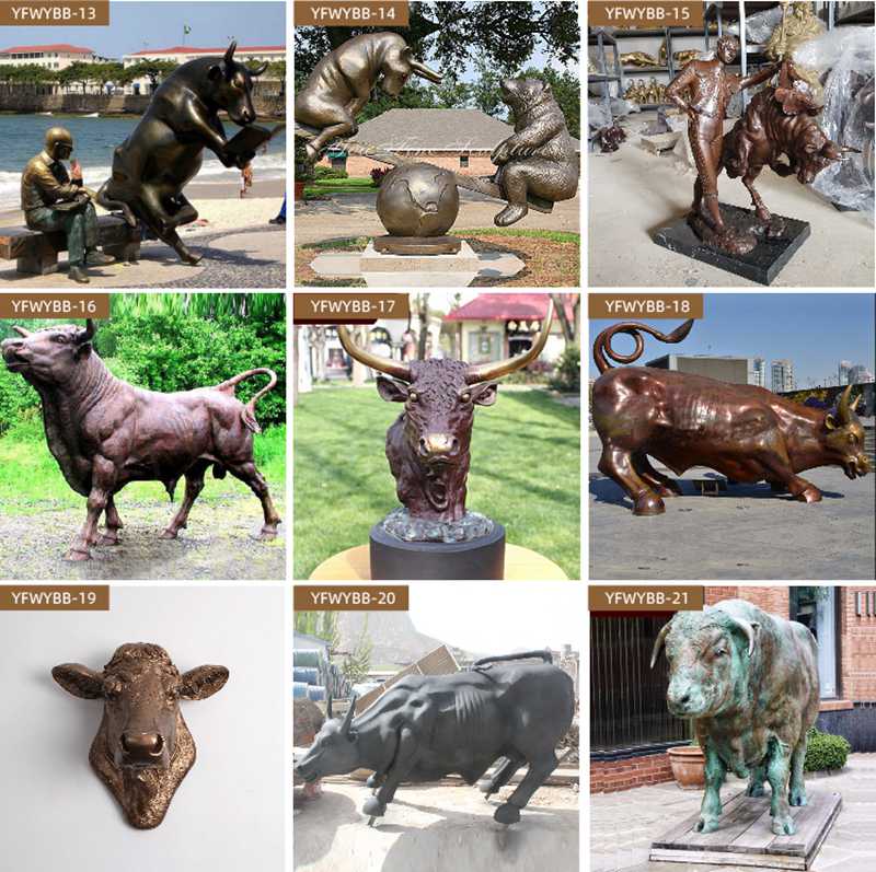 Large Charging Bull Statue Bank Decor for Sale