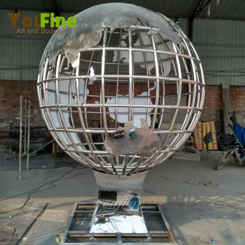 globe stainless steel garden sculpture