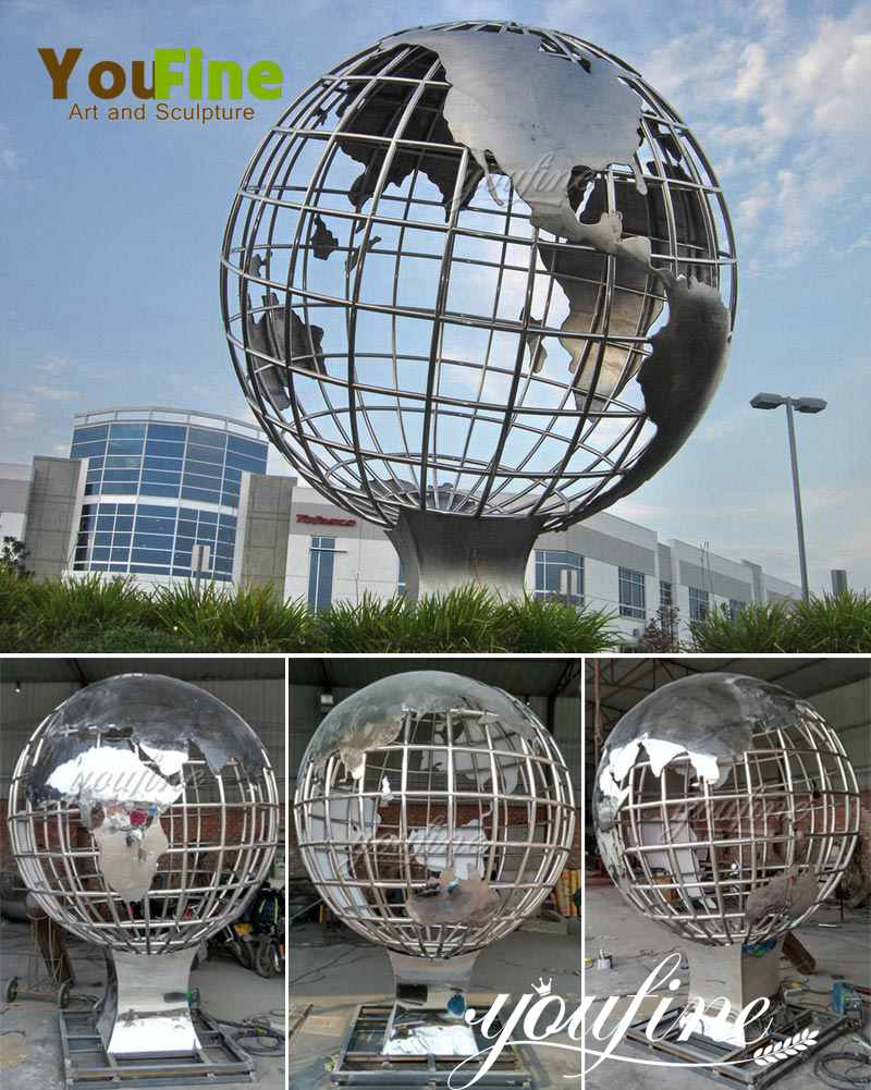 popular globe stainless steel globe sculptures for salepopular globe stainless steel globe sculptures for sale