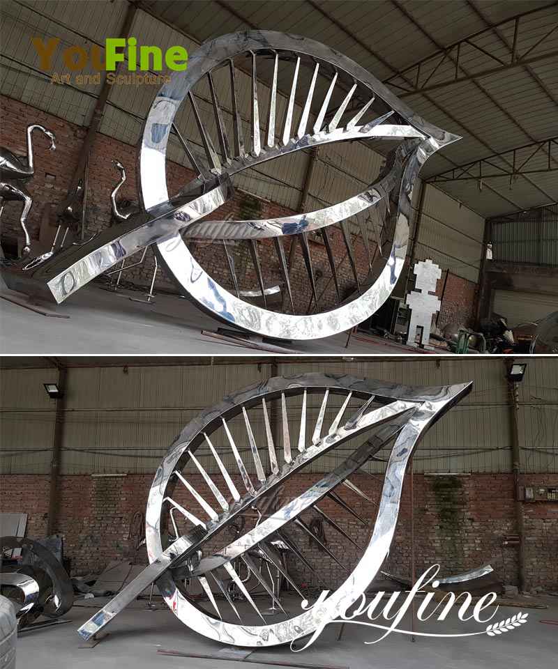 Garden Large Stainless Steel Metal Leaf Sculpture