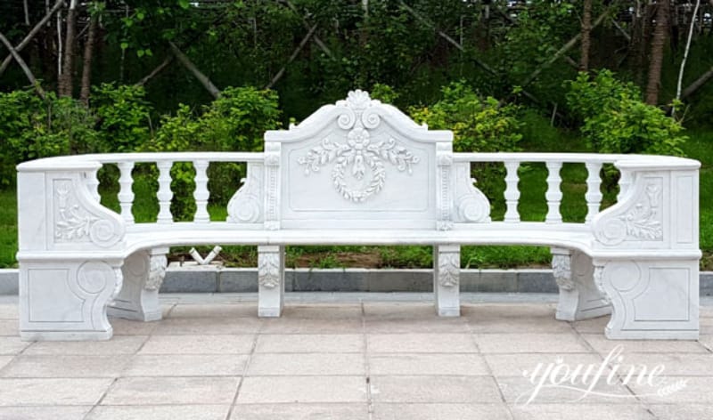 White marble bench