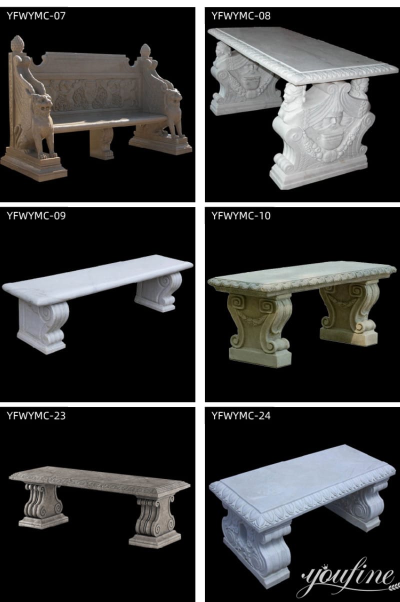 outdoor marble bench