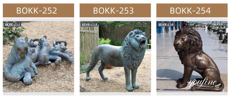 Outdoor large bronze lion statue