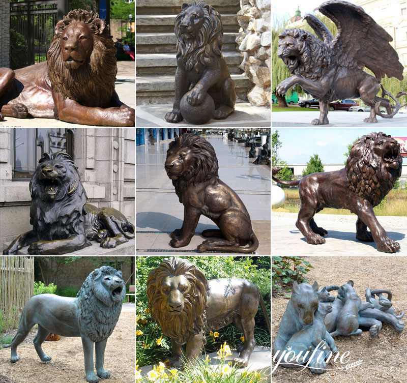 large bronze lion statue