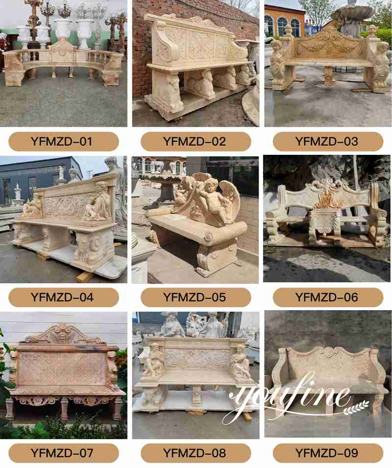 outdoor marble bench