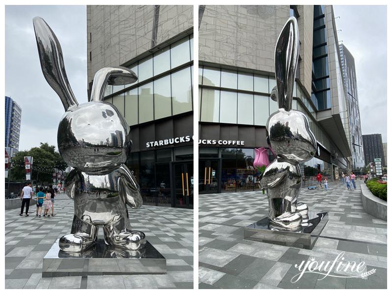 metal rabbit sculptures