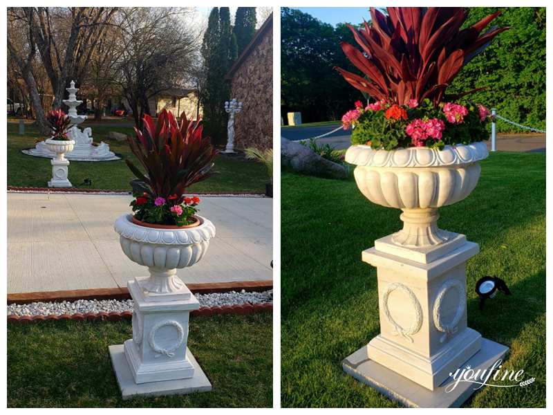 marble flower pot