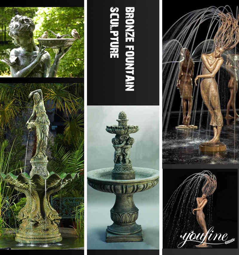 bronze fountain statue,