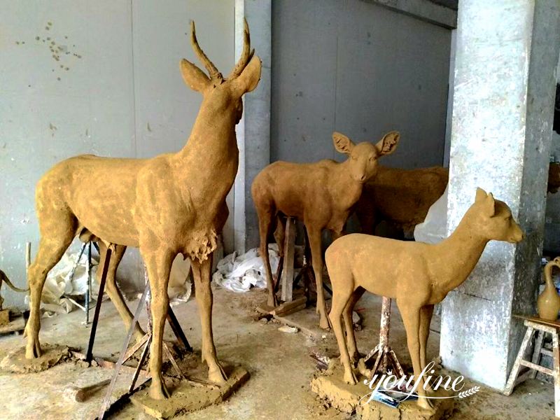 Bronze Statue deer,