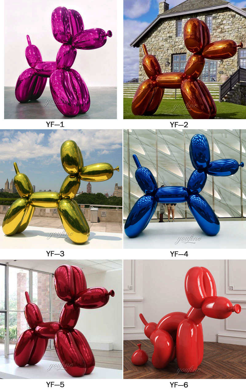 modern famous metallic balloon animals jeff koons balloon dog colorful design for sale