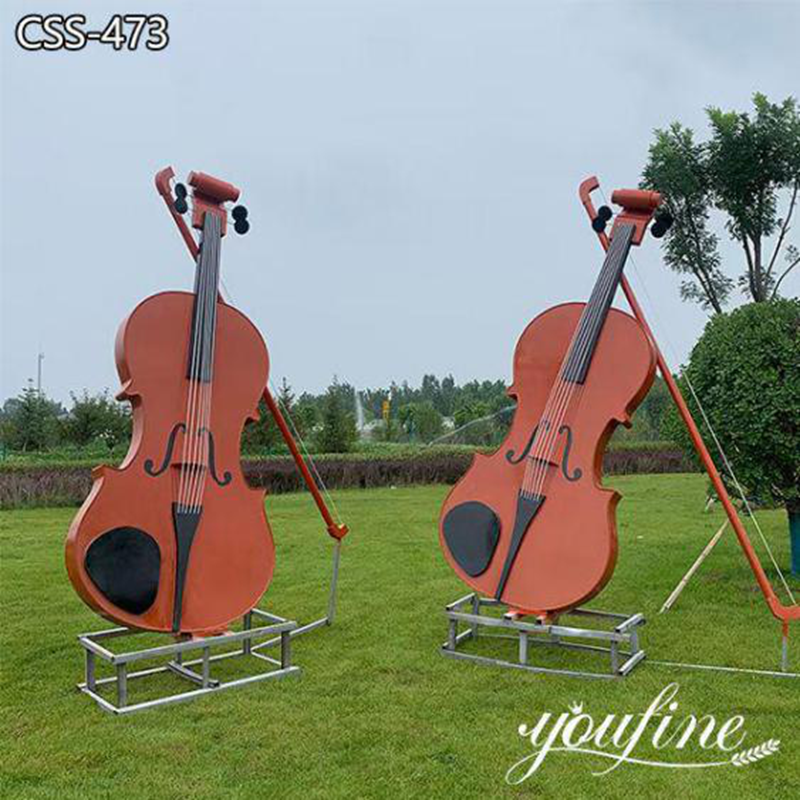 metal cello sculpture