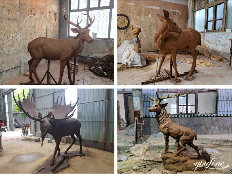 Life-size Casting Bronze Elk Statue Garden Decoration Wholesale 