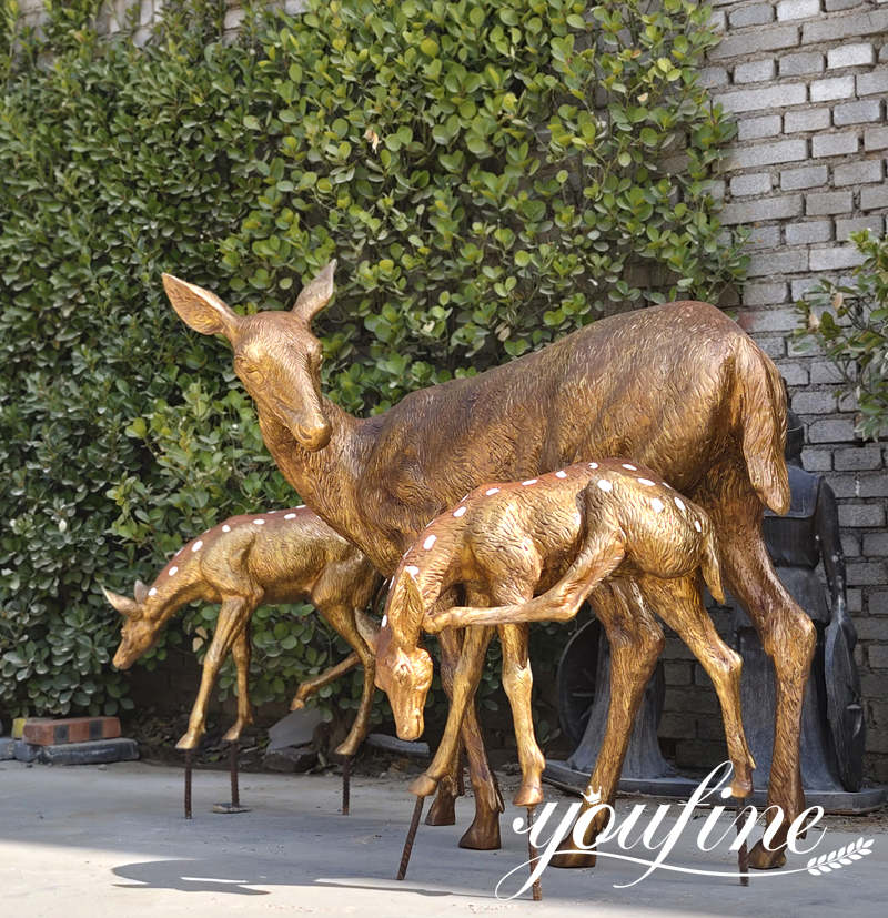 bronze deer statues