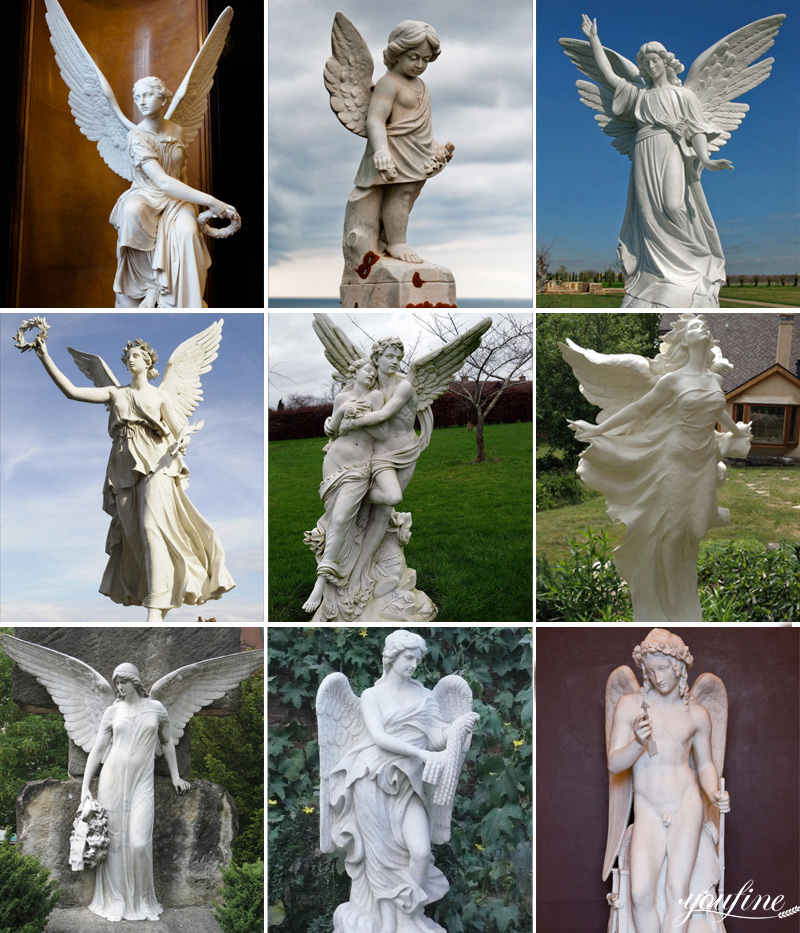 Life-size Garden Angel Marble Hand-carving Statue for Sale