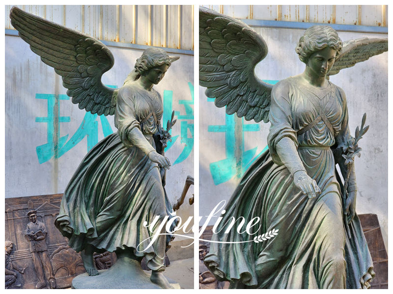 Bronze angel garden sculpture-YouFine Statue