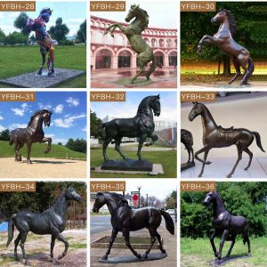 Outdoor Bronze Riding Horse Statues Large Garden Decor for Sale