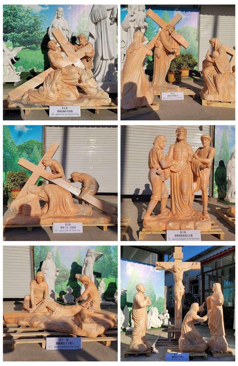 Hand-carving Marble Religion Statue The Fourteen Stations of the Cross factory supplier