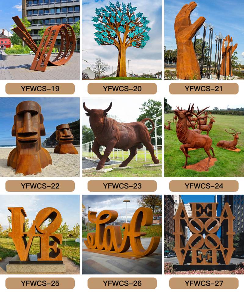 Large Outdoor Corten Steel Love Sculpture Art Decoration factory supplier