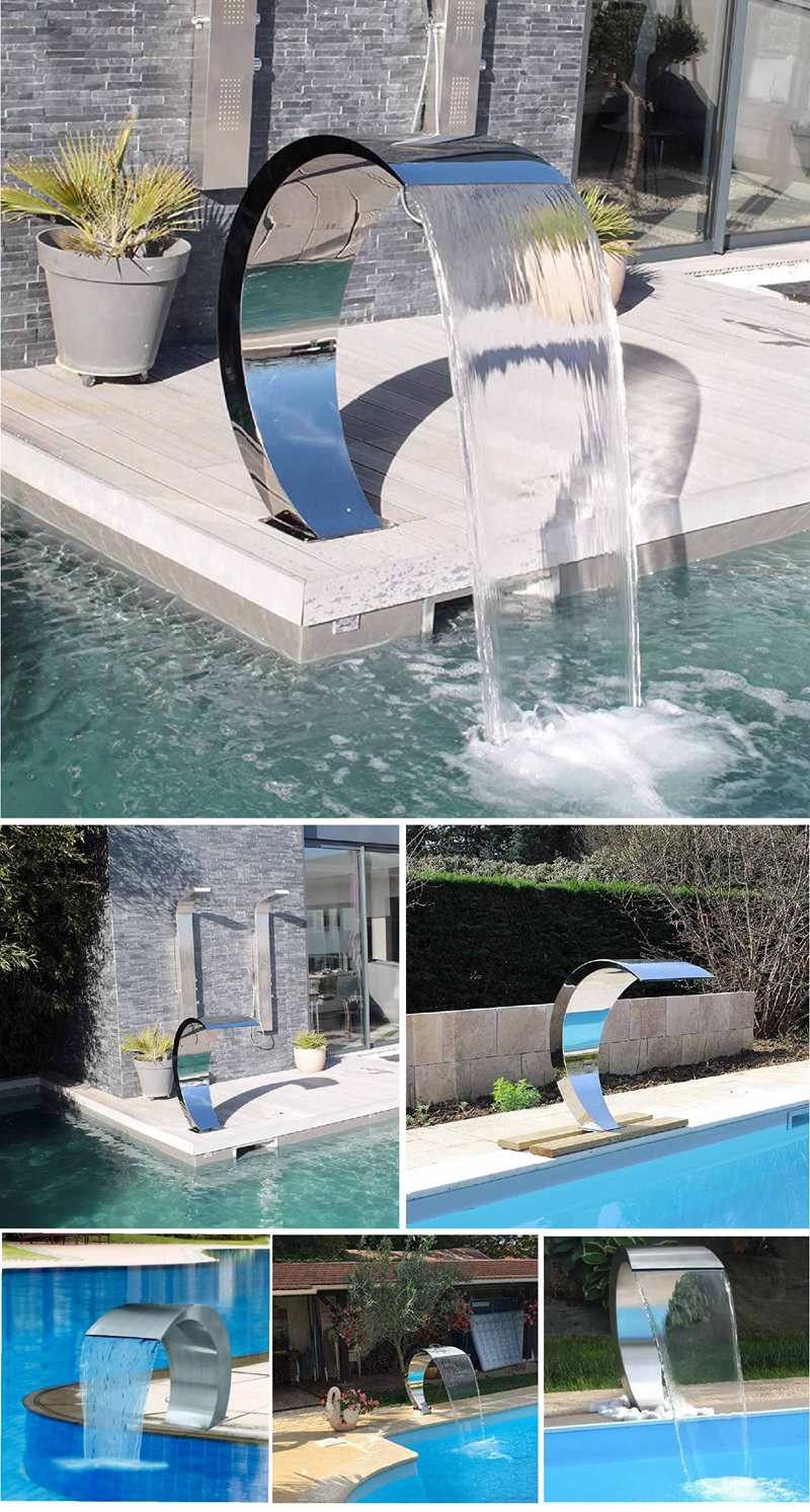 Modern Stainless Steel Water Fountain Outdoor Art Decor factory supplier