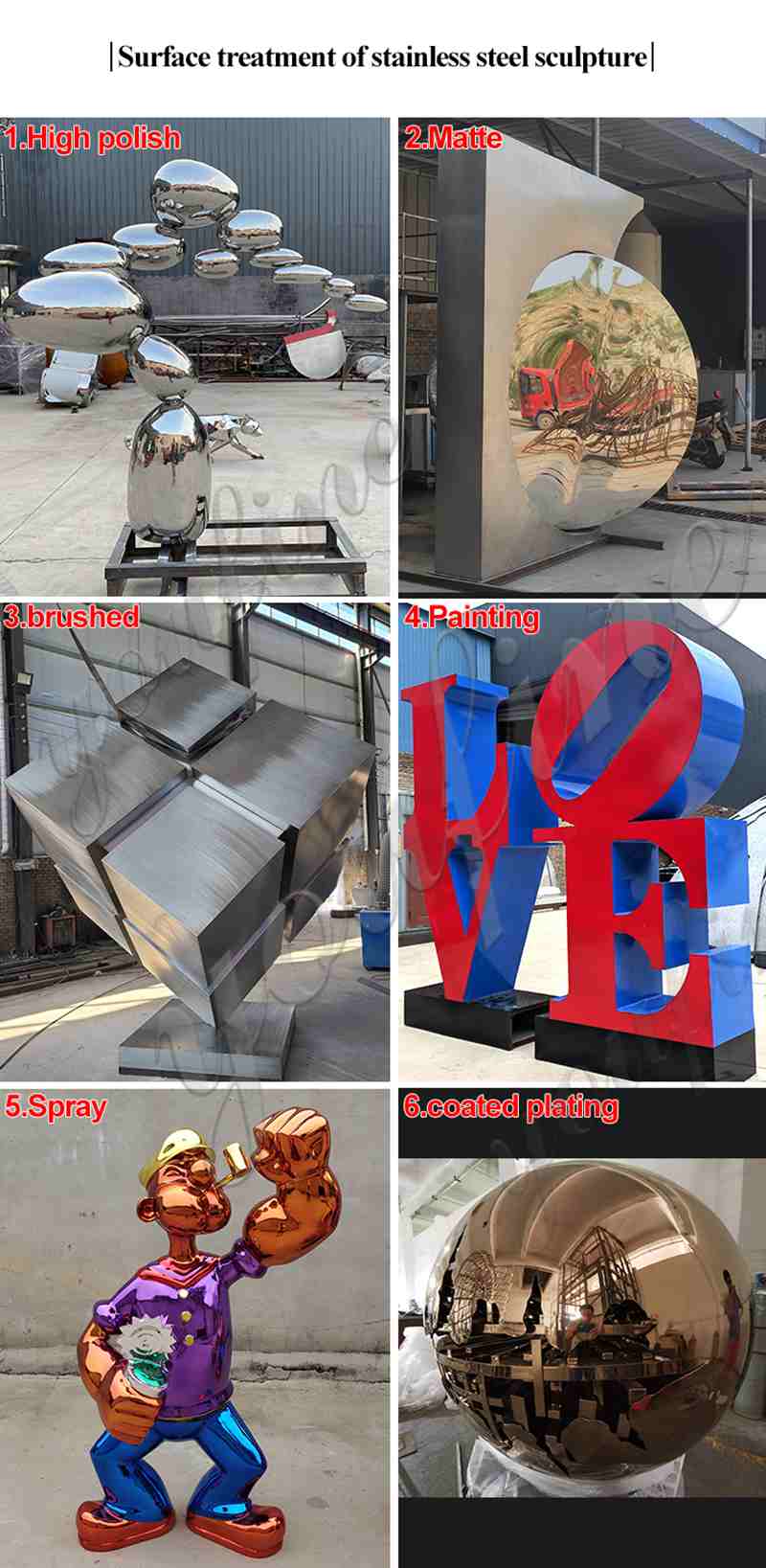 diverse surface treatment methods for large outdoor metal sculptures for sale-YouFine Art Sculpture