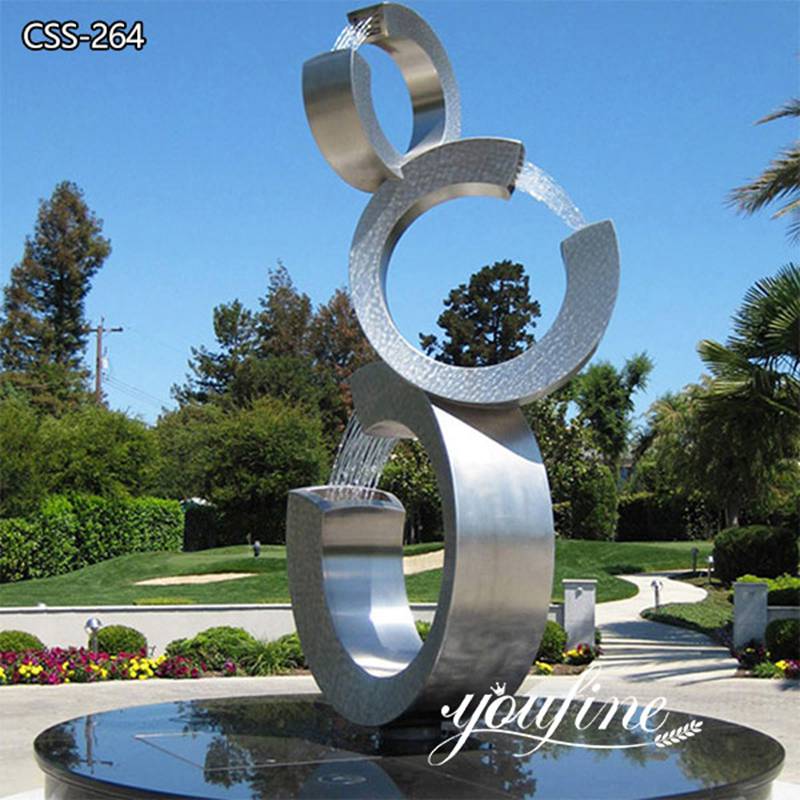 3.1.stainless steel outdoor water fountains-YouFine Sculpture