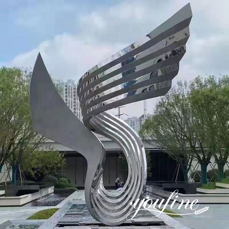 Large Outdoor Abstract Metal Art Wing Sculptures Square Decor Supplier CSS-743