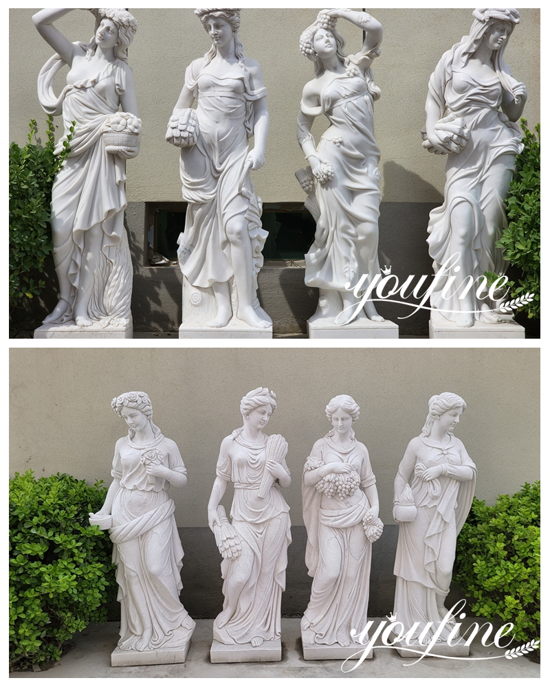 Life Size Natural Marble Four Season Statues Outdoor Decor for Sale MOKK-692