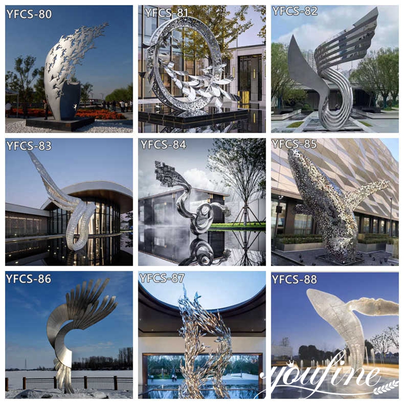 Large Outdoor Abstract Metal Art Wing Sculptures Square Decor Supplier CSS-743