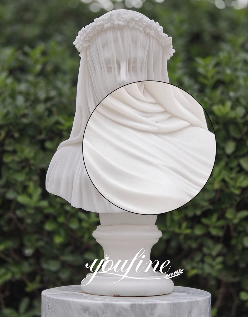 marble veiled virgin bust