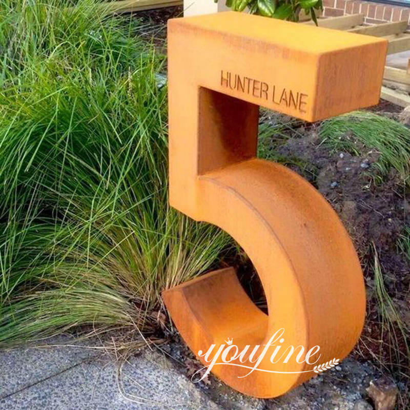 Corten steel number sculpture-YouFine Sculpture5