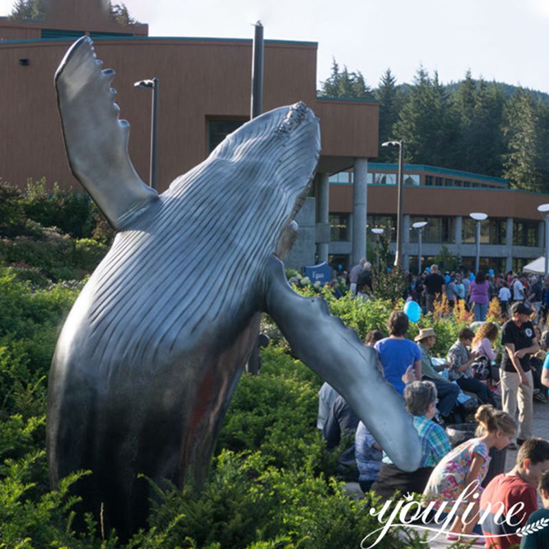 bronze whale sculpture