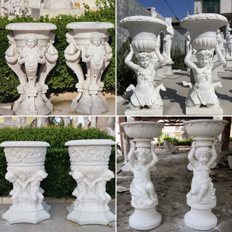 marble flower pots